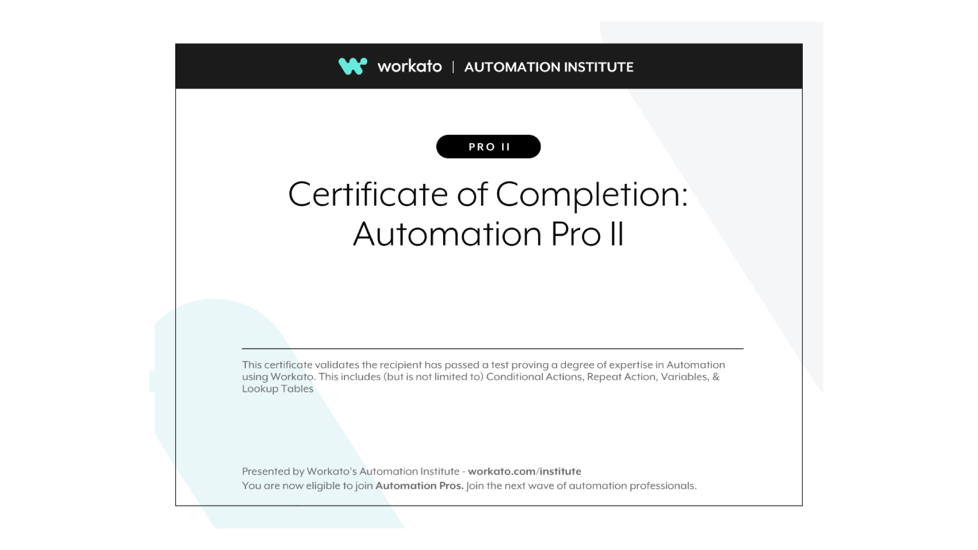 Workato Certification Pro