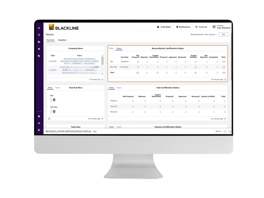 blackline dashboard